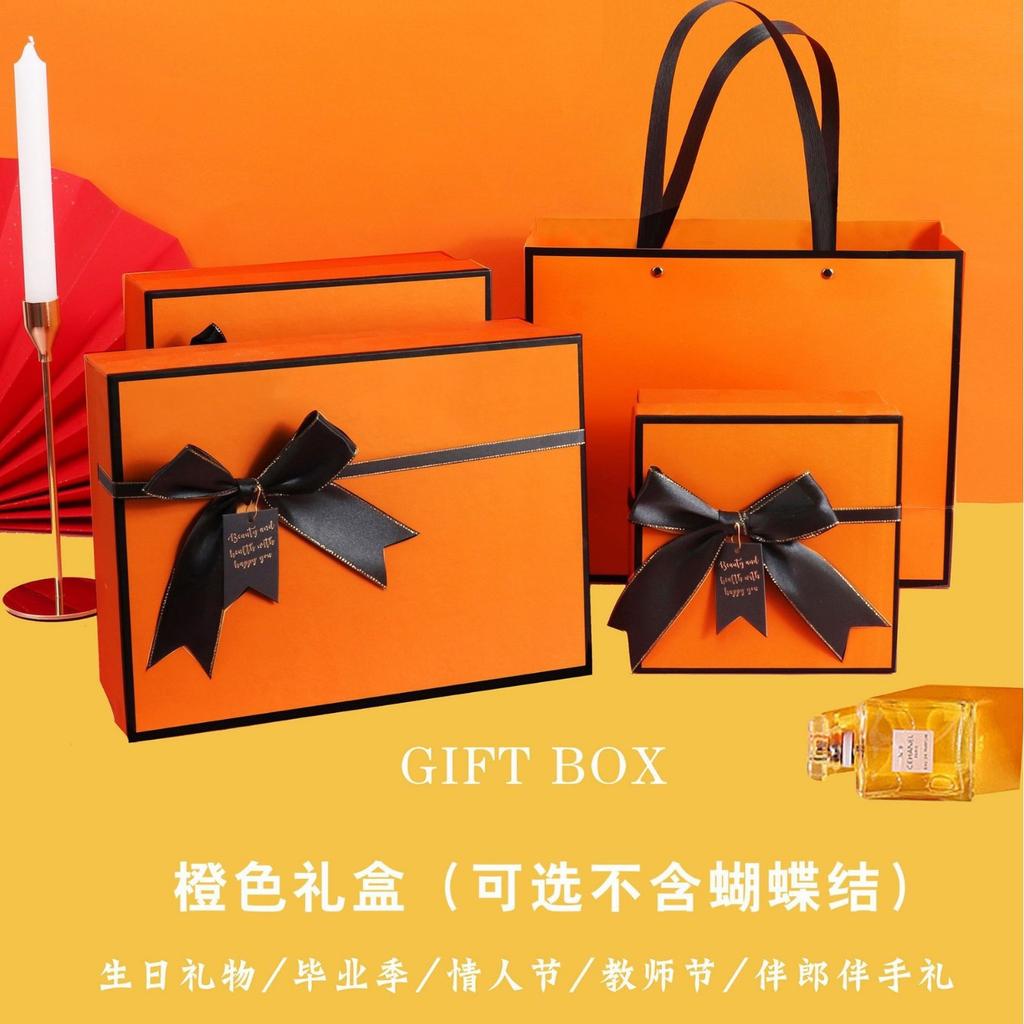 Pudełko prezentowe z kokardą Hermès pomarańczowe pamiątkowy prezent prezent cenne opakowanie pudełko walentynkowe pudełko na bieliznę