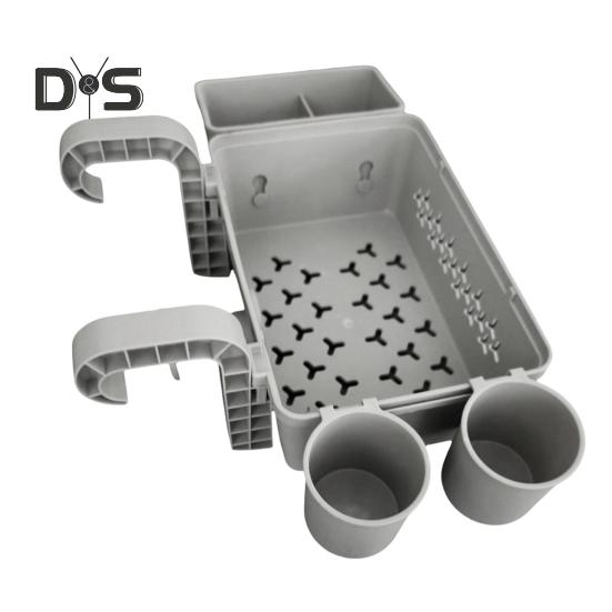 Pool Storage Basket for Above Ground Pools Poolside Storage Organizer with Cup Holder Hook Pool Accessories Holder Fits for Most Frame Pools