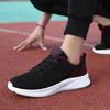 Men's shoes black sports single shoes mesh breathable soft sole light running shoes thick sole comfortable casual travel shoes