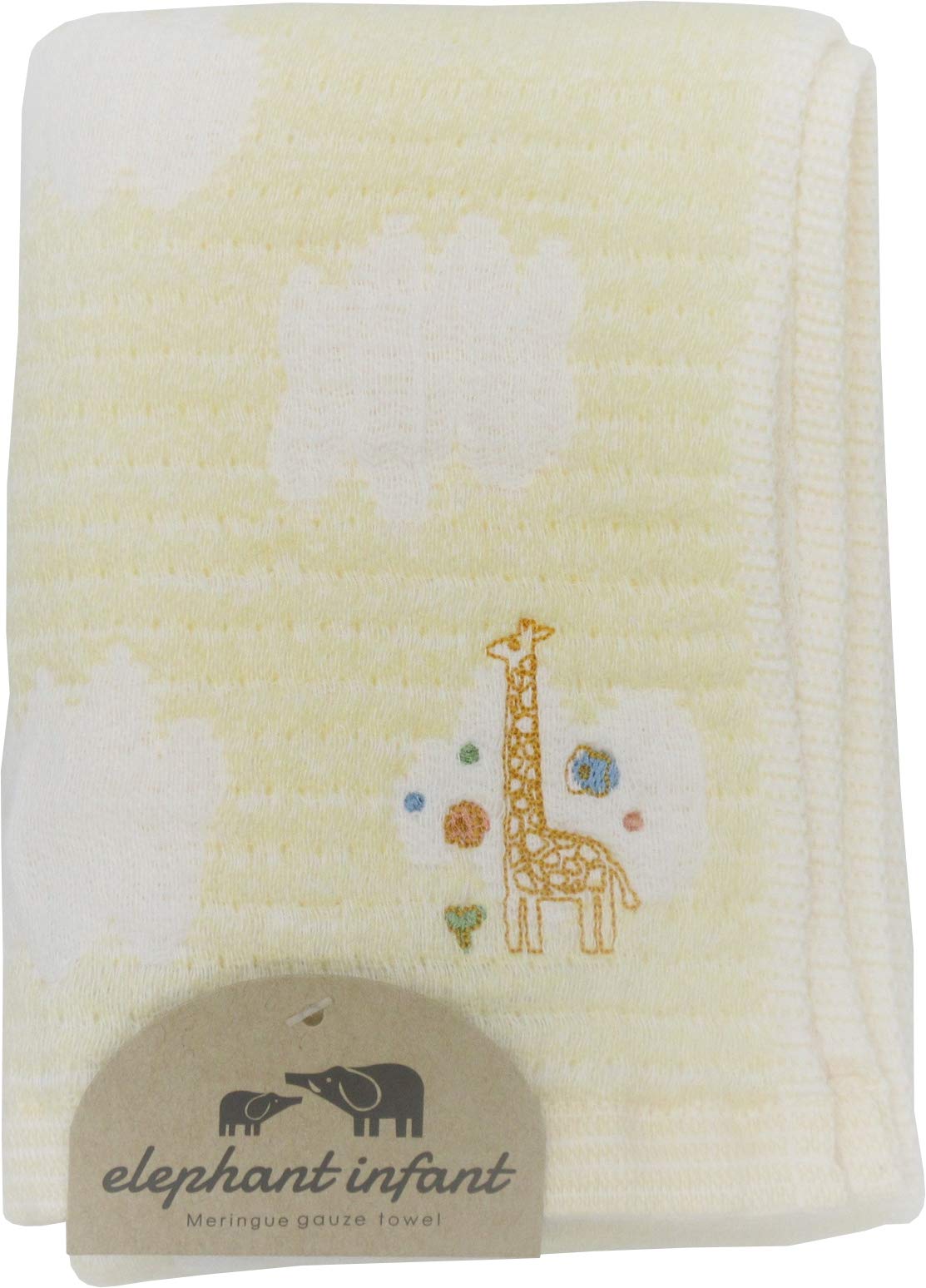 

Towel Face Made in 25 x Baby Meringue Elephant Infant YE Jōgan Towel, Japan, 70cm, Gauze, Yellow, Design, ELMG-100