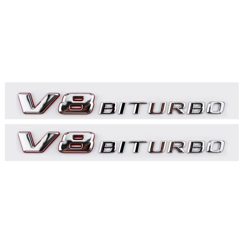 Suitable for Mercedes Benz rear letter sticker silver red version C63S GT63S S63LGLE53 SL63S modification W205 W206 C190 X290