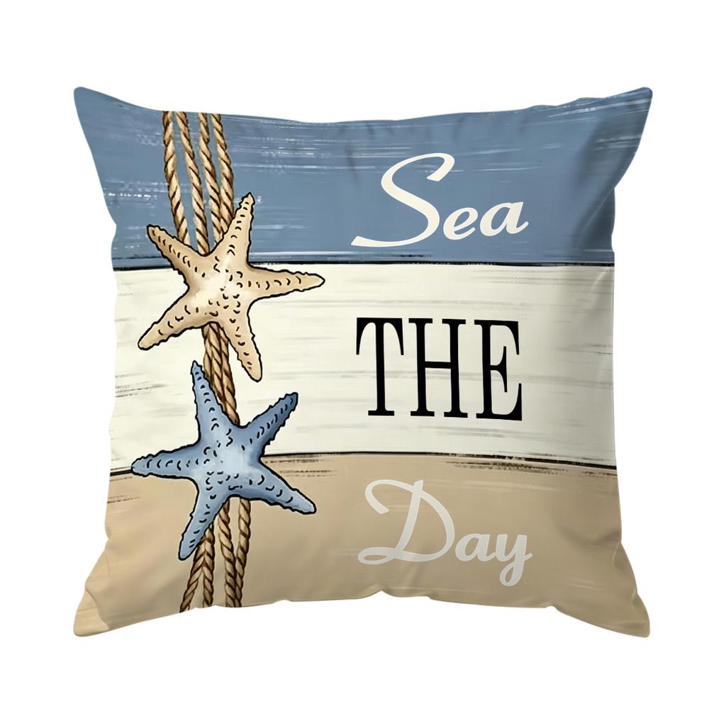 1/4pcs Summer Starfish Shell Cushions Pillowcase Polyester Cushion Cover Throw Pillow Pillowcover Home Car Sofa Decor