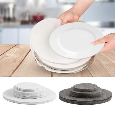 24PCS Ktichen Supplies Felt Dish Protection Pad Soft Anti-Friction Plate Dividers Separator Protector Food Plate Divider Home