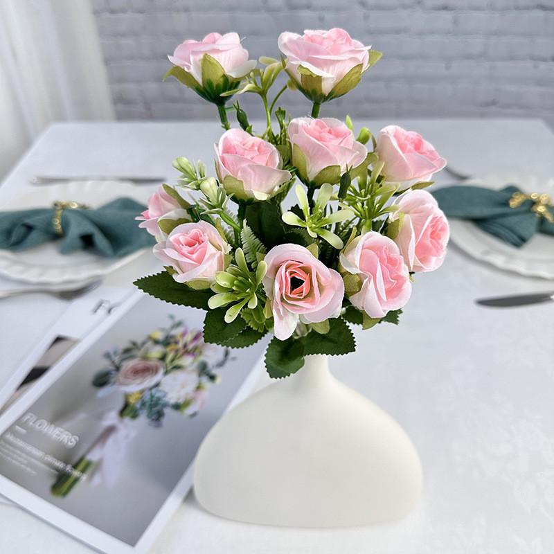 Flower Rose Fake Bouquet Hotel Interior Wedding Decor Bright Color Creative