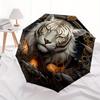 Elegantní umělecký tisk bílého tygra - Luxusní plakát pro domácí dekoraci, Přenosný skládací deštník 3-fold, Kompaktní deštník pro muže a ženy, Dárek