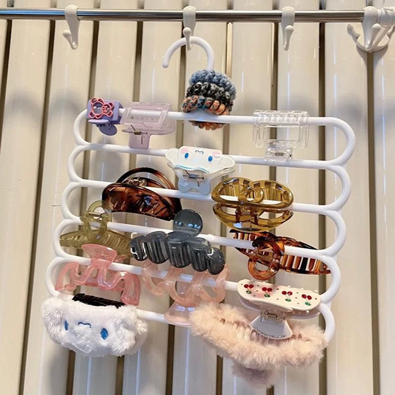 Organizador de 5 capas para guardar garras de pelo, gran capacidad, soporte para diadema engrosado, colgador de horquillas para colgar en la pared, espacio para mujeres