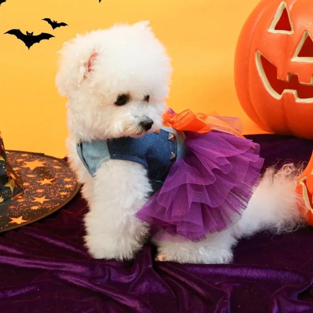 Soft Dog Halloween Dress Chihuahua Size Small Dog Outfits Dog Lace Skirt  Photograph Props