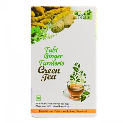 Green Tea with Tulsi, Ginger and Turmeric (20 Pack), Tulsi Ginger Turmeric Green Tea, WinTrust Pharmaceuticals