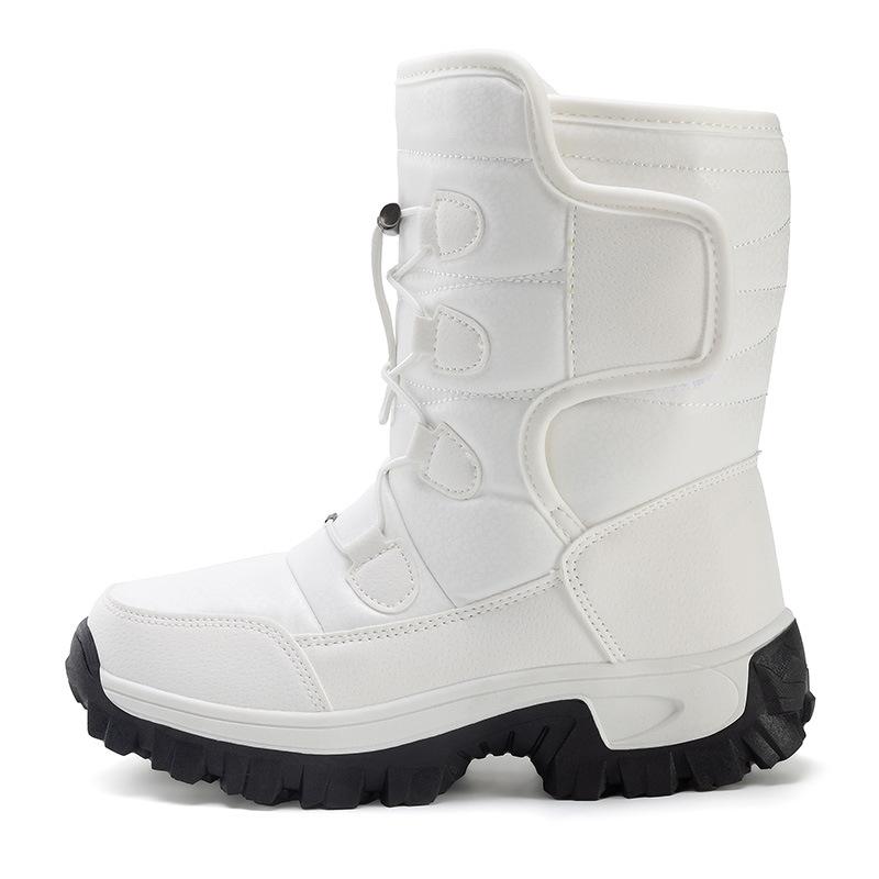 

New winter outdoor walking snow boots piled and thickened warm couple ski shoes cold-proof cotton 42 брудно-білий