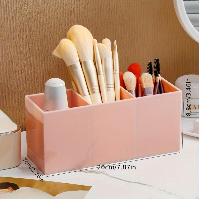 Desktop Makeup Brush Holder 3 Grids Cosmetics Storage Rack Eyebrow Pencil Makeup Brushes Organizer Holder Brush Pot