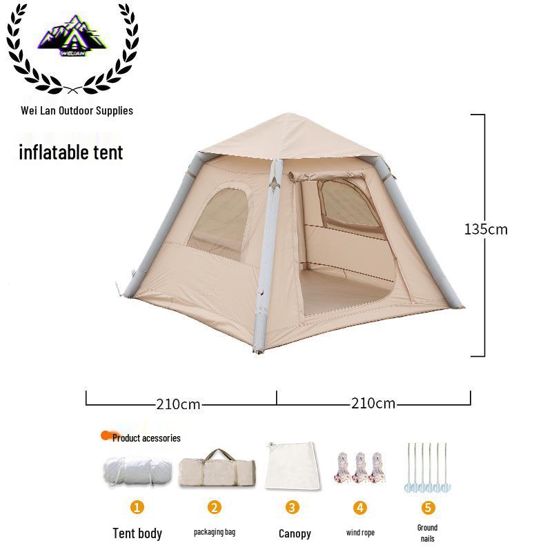 Inflatable One-Piece Tent: Windproof & Rainproof, Portable Oxford Cloth for Outdoor Camping