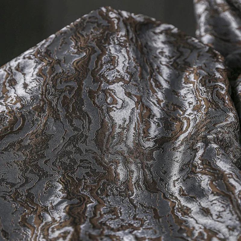50x145cm Wave Lava Weave Jacquard Fabric Shiny Glossy Heavy Embroidery Texture Designer Fabric For Sewing Coat Jacket Pants