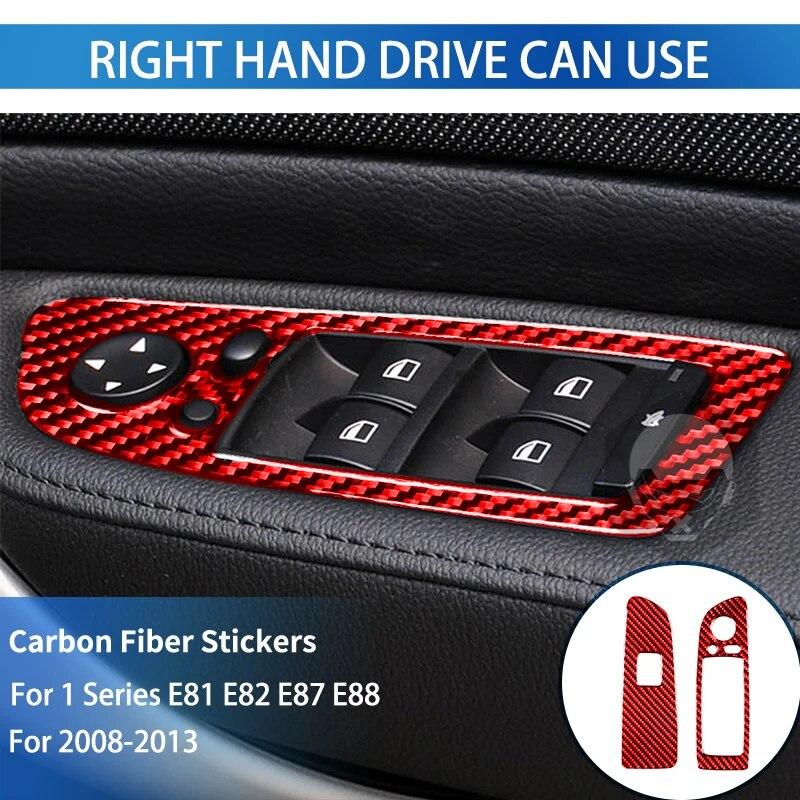 Pentru BMW Seria 1 E81 E82 E87 E88 2008-2013 Trim de schimbător de viteze Autocolant din fibră de carbon Cutie de viteze Interior Carcasa panoului consolă centrală