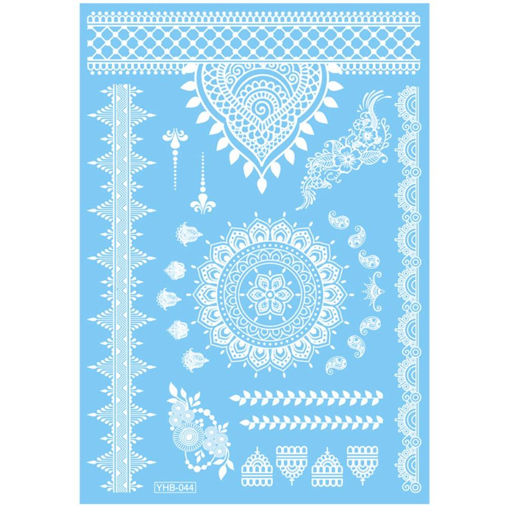 Lace Flower White Tattoo Stickers Long-lasting Butterfly Tattoo Stickers Women Men