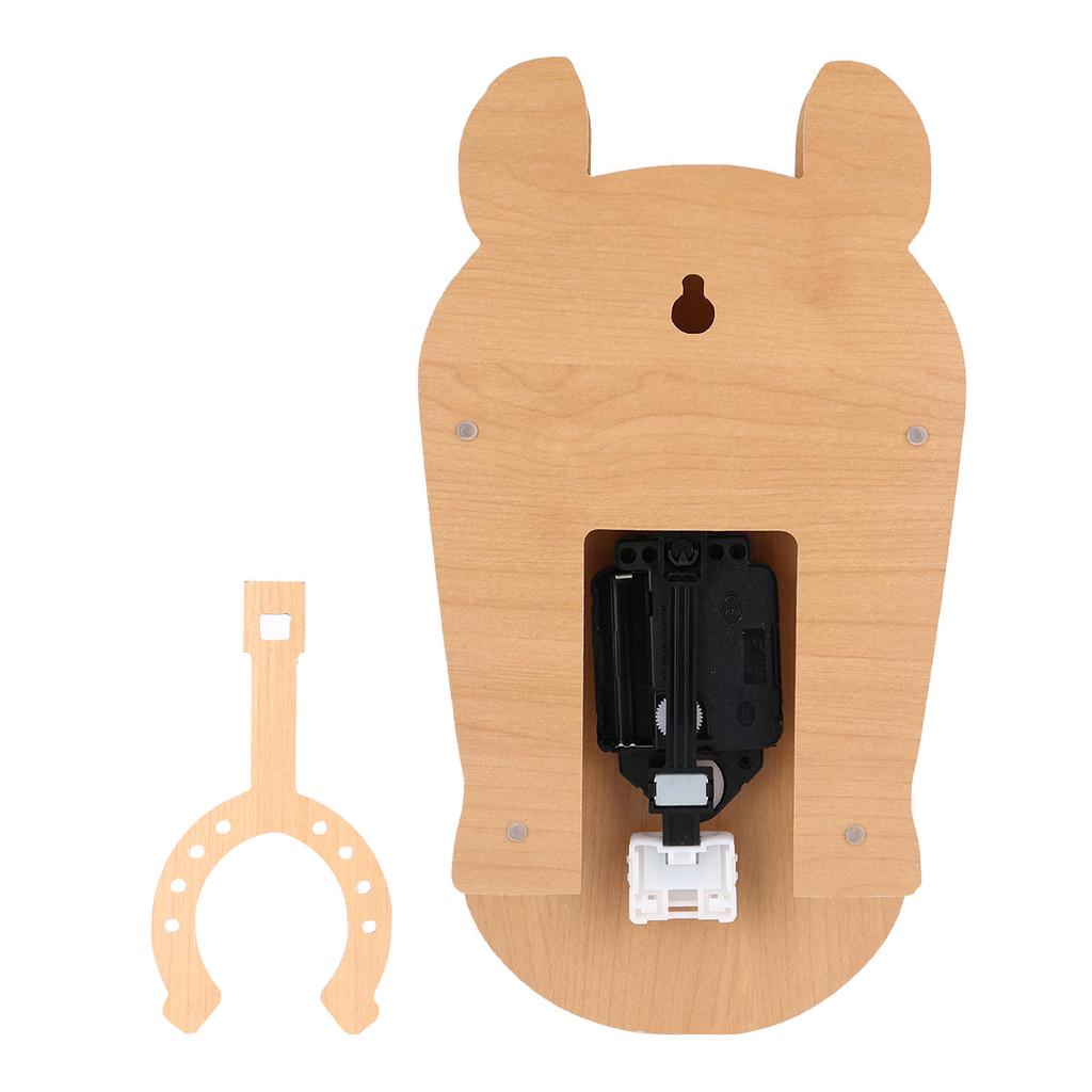 Tooarts Zegar ze zwierzętami z kreskówek, zegar z głową konia, drewniany zegar ścienny MDF, zegar do pokoju dziecięcego