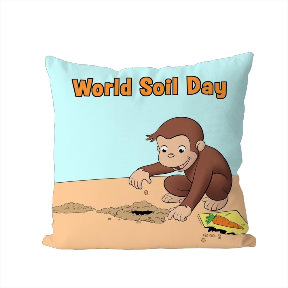 CCurious George Pillow Case For Car Sofa Decorative Home Doublesided Print Plush Square Throw Pillow Cushion Cover
