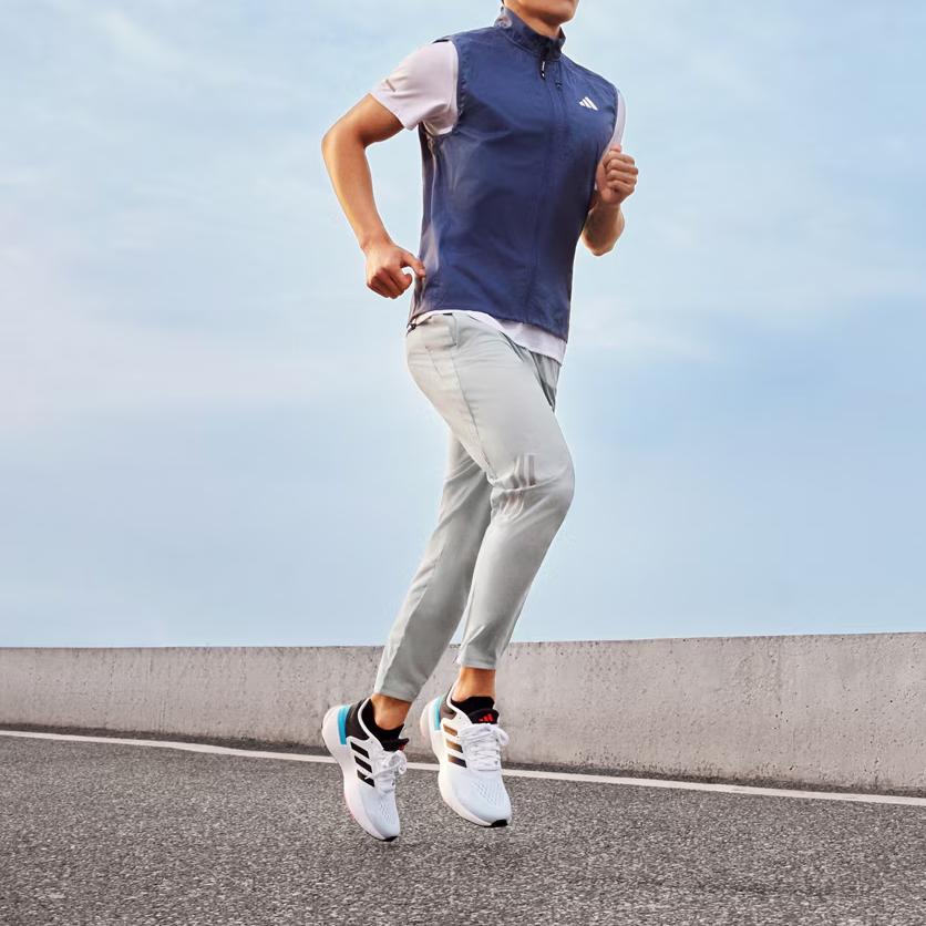 Adidas Own The Run Woven Astro Pants Three Stripe Logo Print Tapered Knit Sports Pants Men Pants Silver-Gray IK5702
