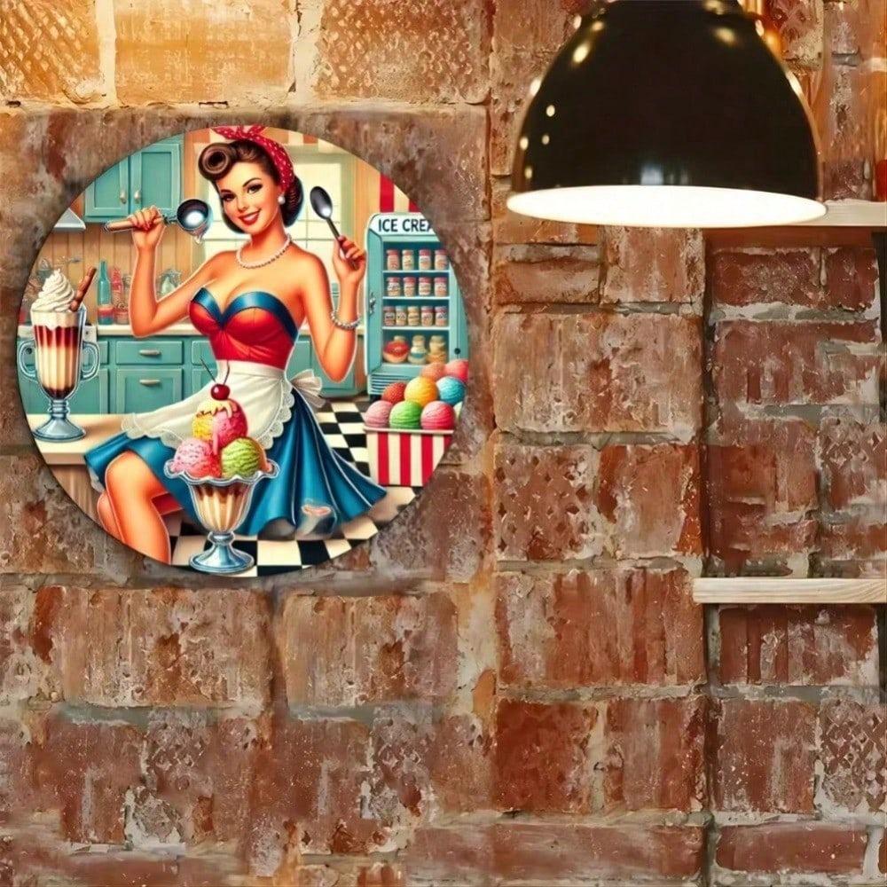 Vintage Eis Retro Metall Blechschild Wandkunst Heimdeko Küche Café