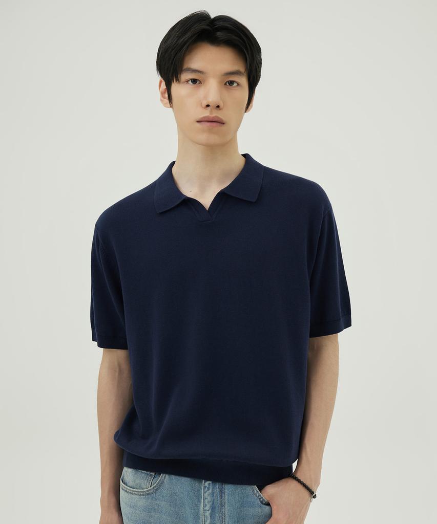 THEKNITCOMPANY Lecture Cotton Knitted Collared T-Shirt 6 Colors (Type A)