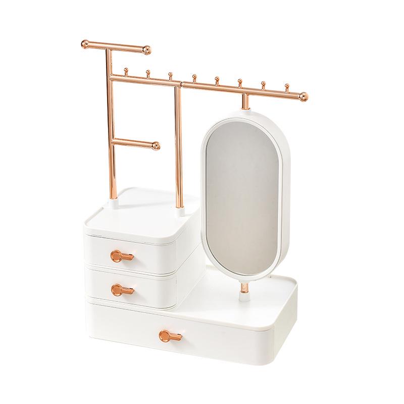 Luxury Multi-Functional Cosmetic Storage Box with Mirror