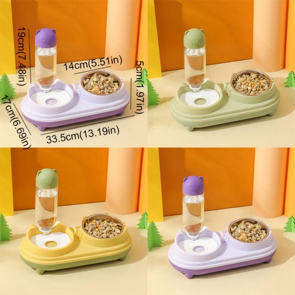 Dual Purpose Cat Drinking Bowls Spill Proof Cat Feeding Bowl Cat Double Bowl  Home