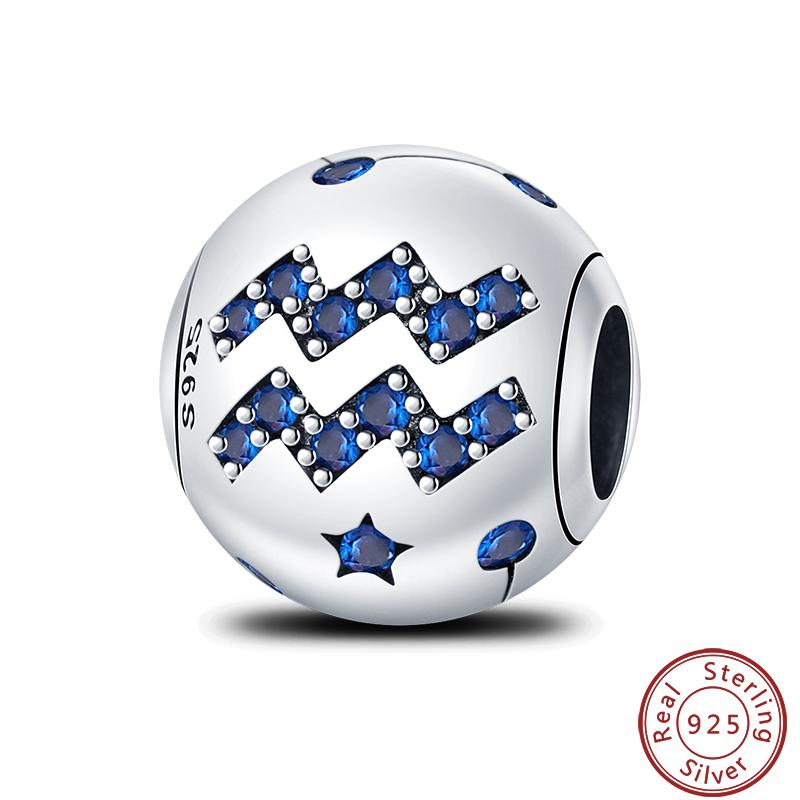 Lucky Copper Craft Birthday Zodiac Series Colorful Shining Zircon Lucky Beads Charms 3Mm Diy Exquisite Jewelry Making