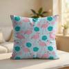 Flamingo Pattern Cushion Cover Silky Short Plush Invisible Zipper Dustproof Sofa Pillow Case For Home Decor