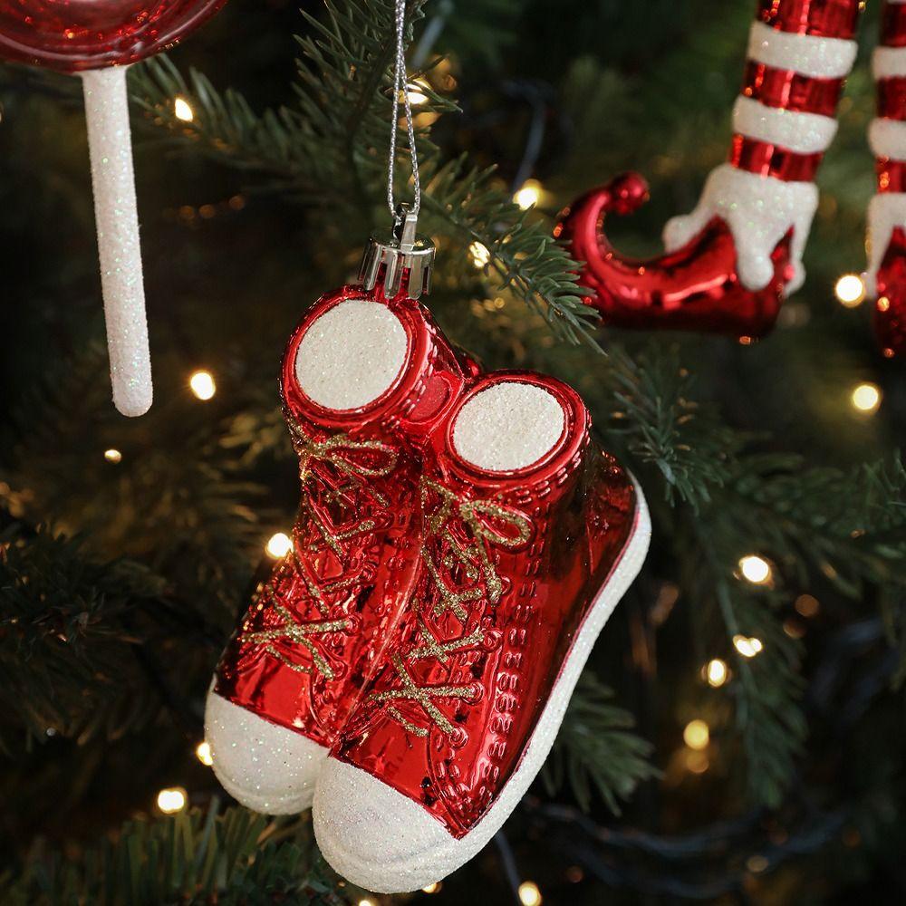 Santa Claus Christmas Elf Pendant Shiny Red Merry Christmas Decor  Holiday Party Decor