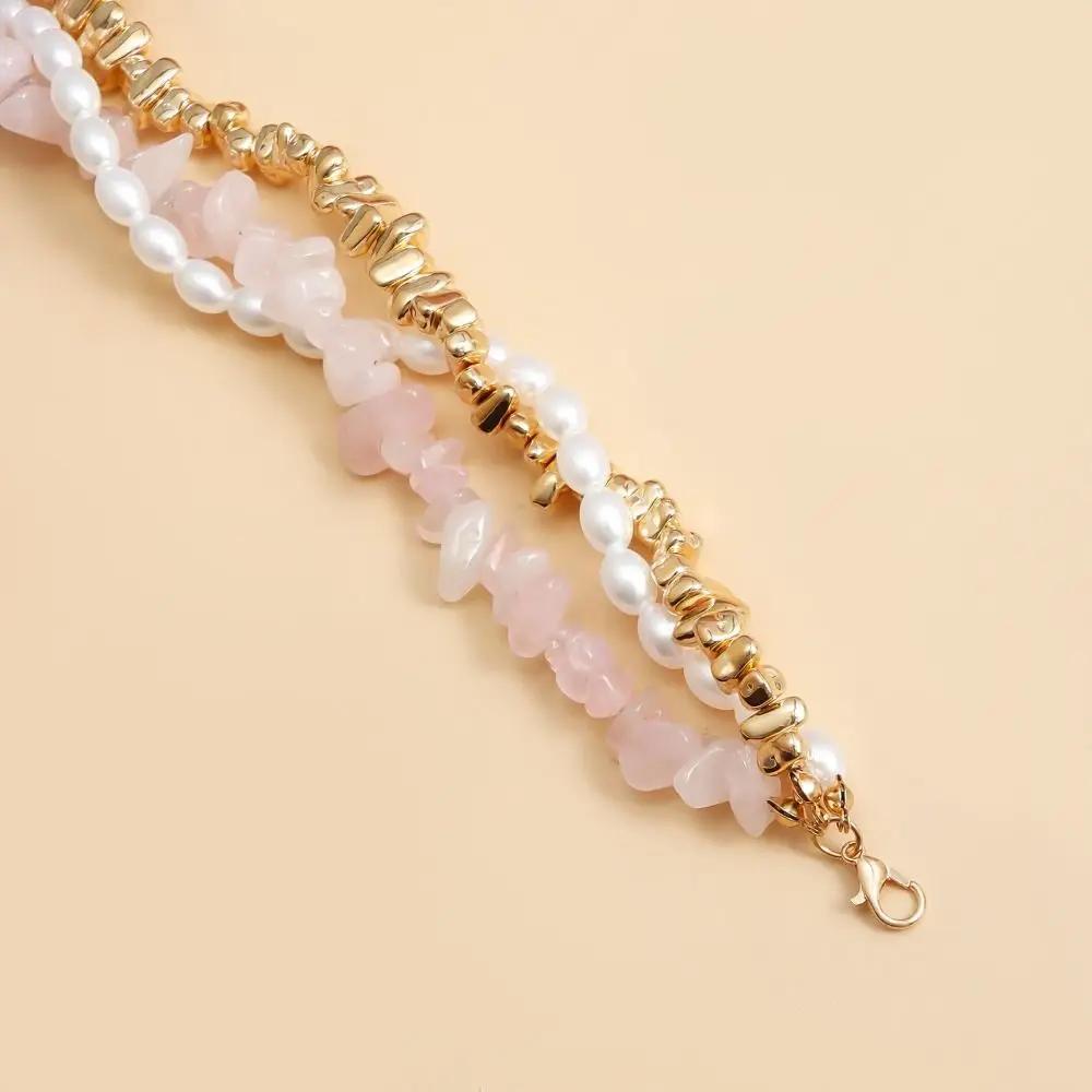 Collana con Ciondolo a Cuore Vintage alla Moda per Donna Boho Croce con Perline Irregolari Catena di Cristallo Gioielli Collane Femminili Para Mujer