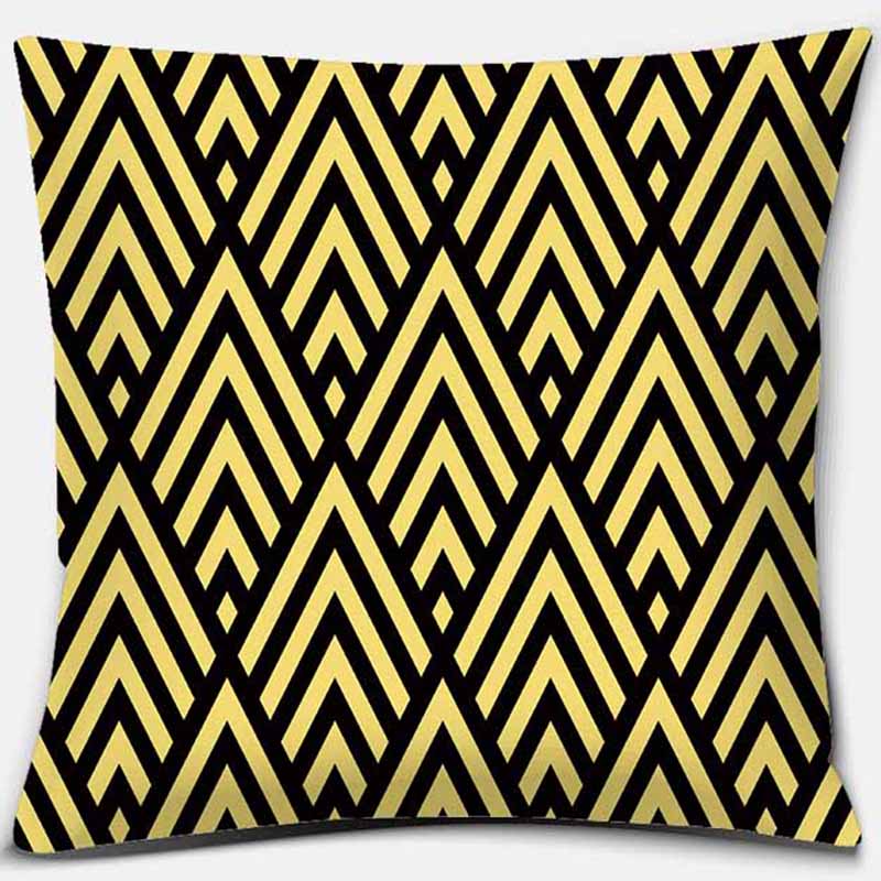 Black Geometric Printing Pillowcase Home Decoration Car Sofa Cushion Cover