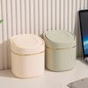 Durable Plastic Mini Waste Bin With Press Lid Design For Odor Prevention And Space Saving for Home Office Setting