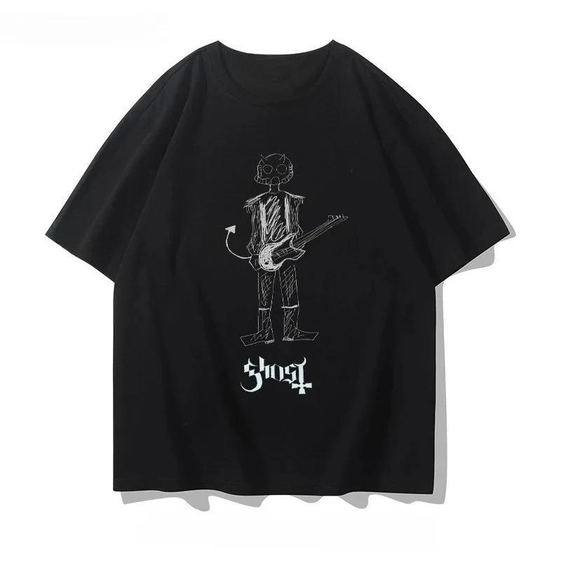 2025 Summer Ghost B.C Band Metal Commemorative T-shirt Papa Swedish Hard  Men's and Women's Short-sleeved Shirts