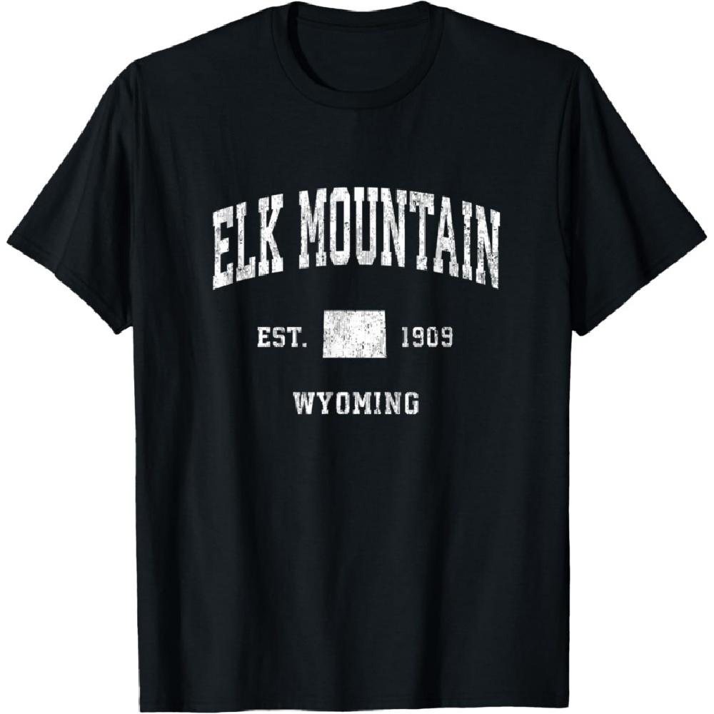 Elk Mountain Wyoming WY Vintage Athletic Sports Design T-Shirt XXXXXL чёрный