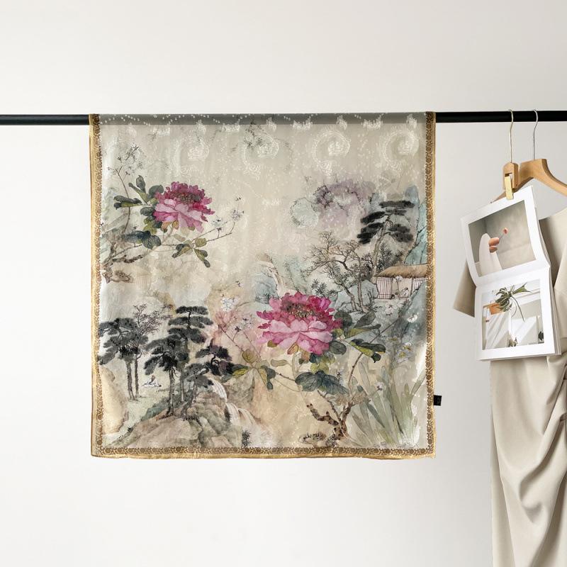 

Scarf Women s Long Spring Long Travel Scarf Satin Empty Print Shawl Sunscreen Scarf Scarf 180*90cm