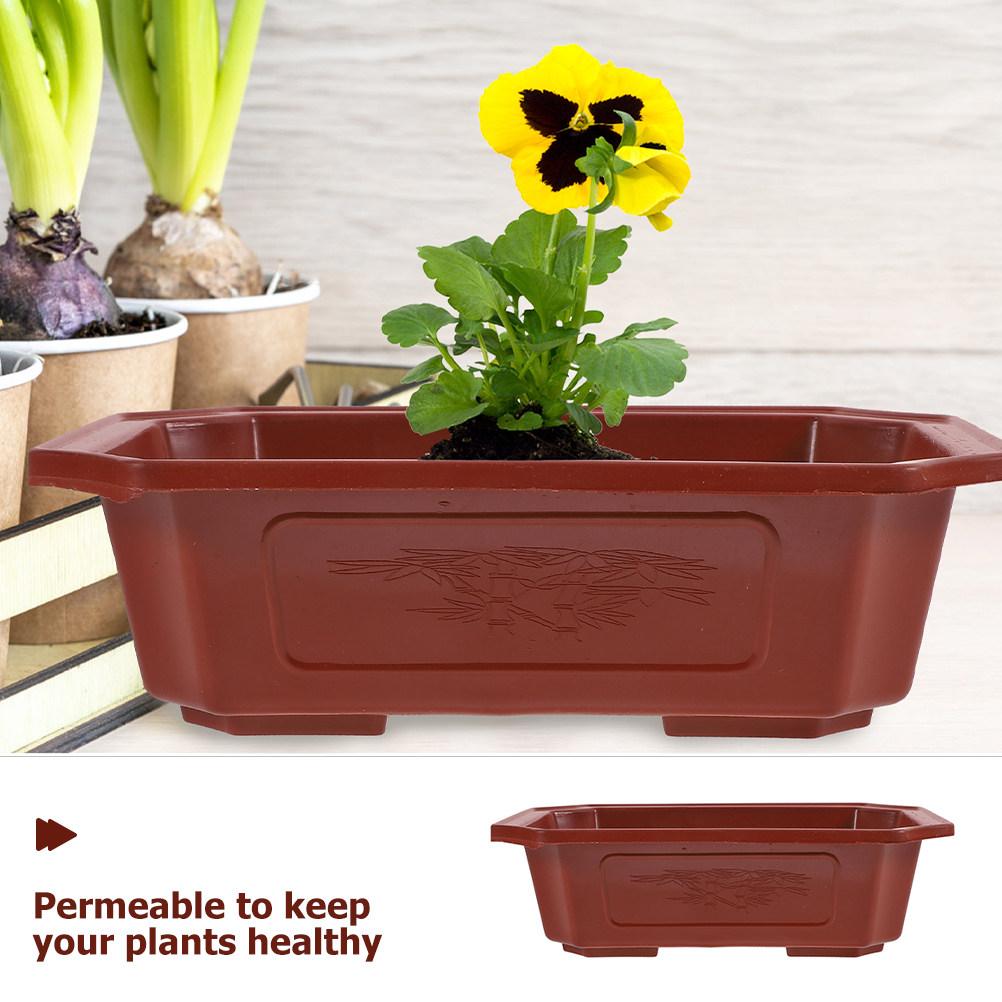 6Pcs Plastic Bonsai Planter Pots Drainage Hole Small Flower Pots Indoor Outdoor Balcony Garden Decorative Planter
