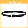 Womens Pu Black Woven Belt With Alloy Closure Design For Trendy Outfits Casual