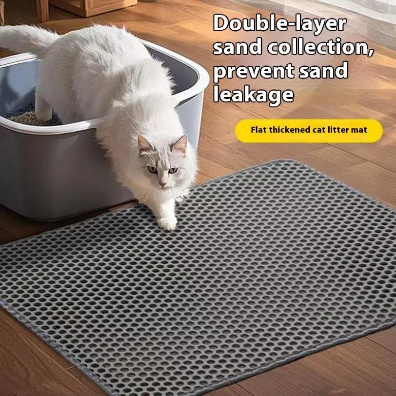 Alfombrilla para Arena de Gato Diseño de 2 Capas Tecnología Premium de Atrapado de Arena Base Impermeable Antideslizante Protector de Suelo para Mascotas para Gatitos de Interior