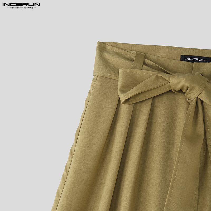 INCERUN Two Pieces Sets Men Sleeveless Tops and Long Loose Pants Outfits