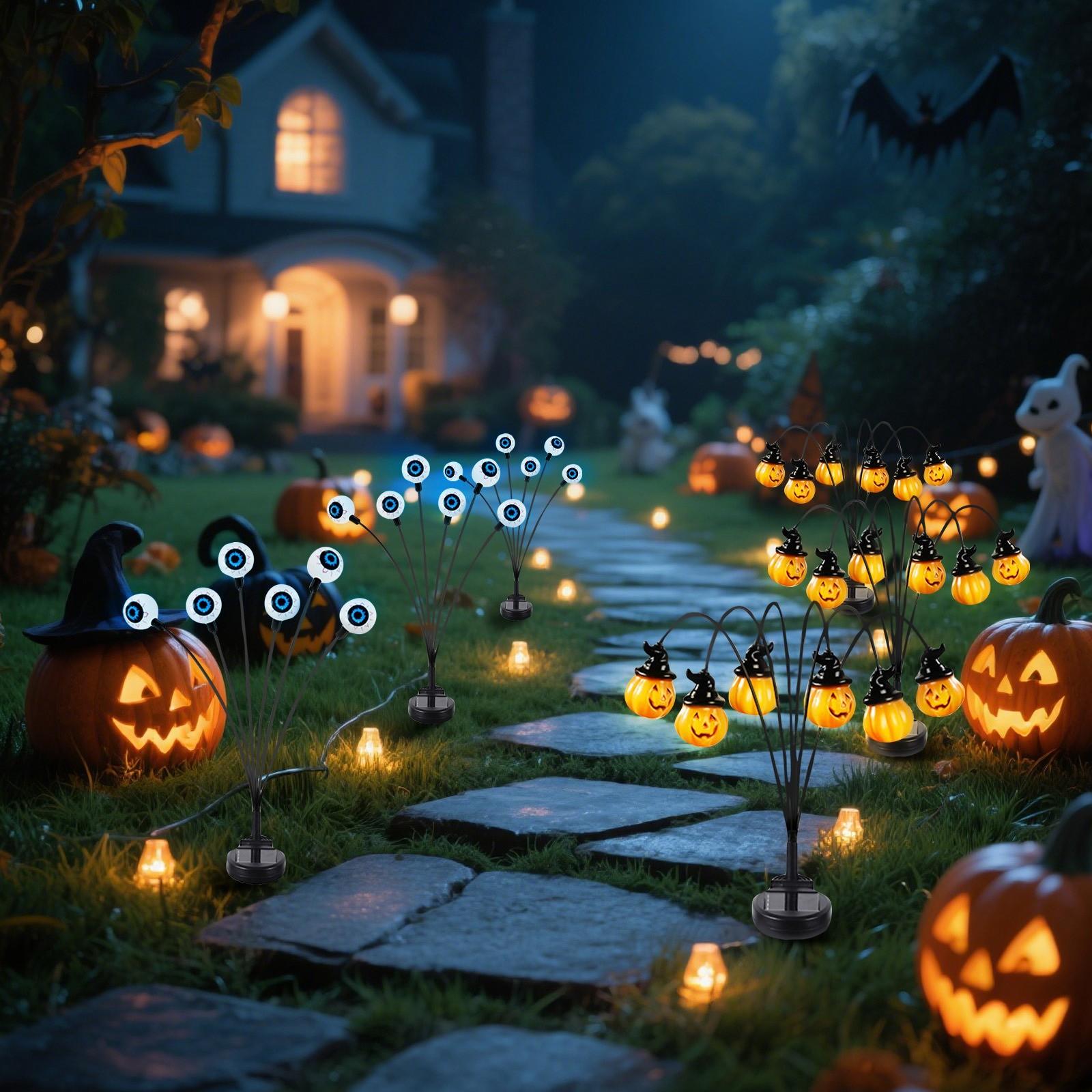 

Хэллоуин Уличные Солнечные Ужасные Огни Сад Двор Терраса Украшение для Вечеринки Водонепроницаемые Хэллоуин Подсветка для Дорожки One Size белый