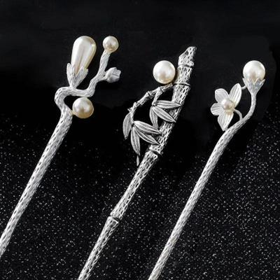Retro Fashionable Women's Hair Clip Chinese Style Imitation Pearl Hairpin with Chinese Elements Girls Elegant Sweet Accessories
