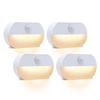 AmmToo LED Sensor Battery Warm Motion No Wiring Automatic for Refrigerator and Small Tape Batteries Sold with Cover Lights, Operated, White, 4-Pack,
