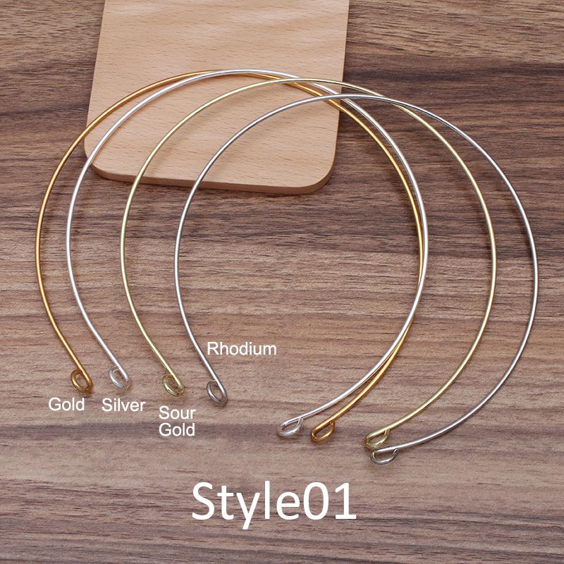 5pcs Metal DIY Wedding Headband Bride Coil Hairwear Hairband Head Hair Band Base Collar Neckwear Necklace Jewelry Components