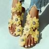 New Summer Ladies Shoes Women Sandals White Floral Flat Sandals Women Bohemian Casual Beach Shoes For Woman