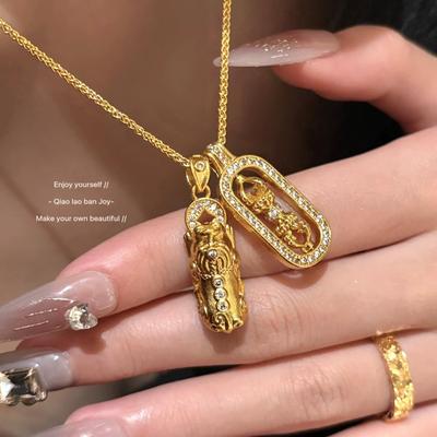 Minimalist Luxury Chinese Pixiu Vajra Necklace for Women - A Popular Gold Shop Classic, Perfect for Influencers