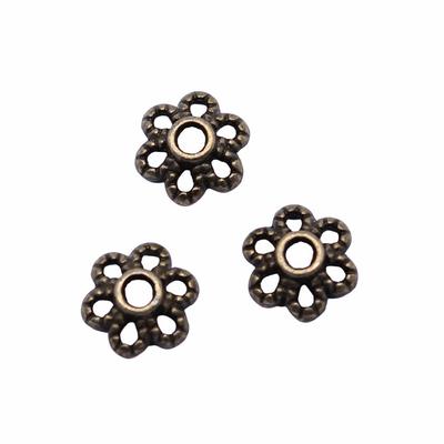 50pcs Bead Caps Jewelry Components Accessories Antique Bronze Color Zinc Alloy 5X5mm