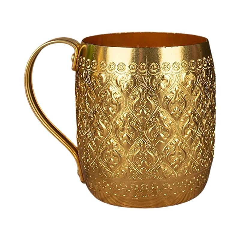 Artistic Thai Style Metal Cup With Excellent Chilling Properties Outdoor Drinking Vessel For Refreshing Summer Drink