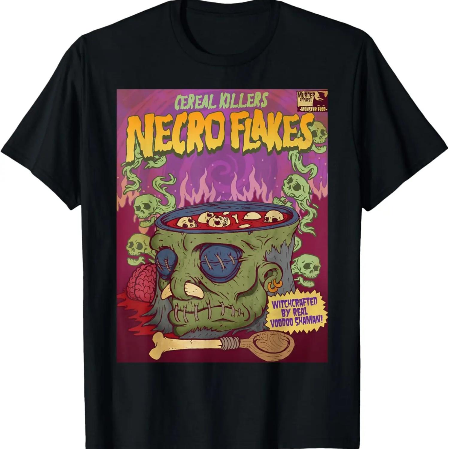 Убийца хлопьев Хоррор-каламбур _ Футболка для фанатов хоррора и гиков S