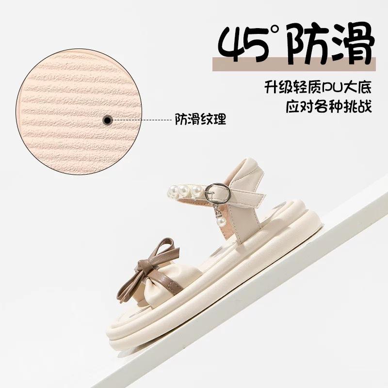 Girls shoes children baby princess sandals 2025 new summer girls older children foreign soft-soled open-toed shoes