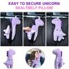 Cute Cartoon Plush Car Seat Belt Shoulder Protector & Travel Pillow Set - Fit, Comfort Head, Neck & Shoulder Support