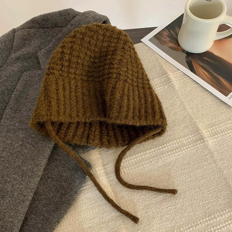 Korean Versatile Bucket Hat Winter  Keep Warm Earmuff Casual Knitted Hat For Women